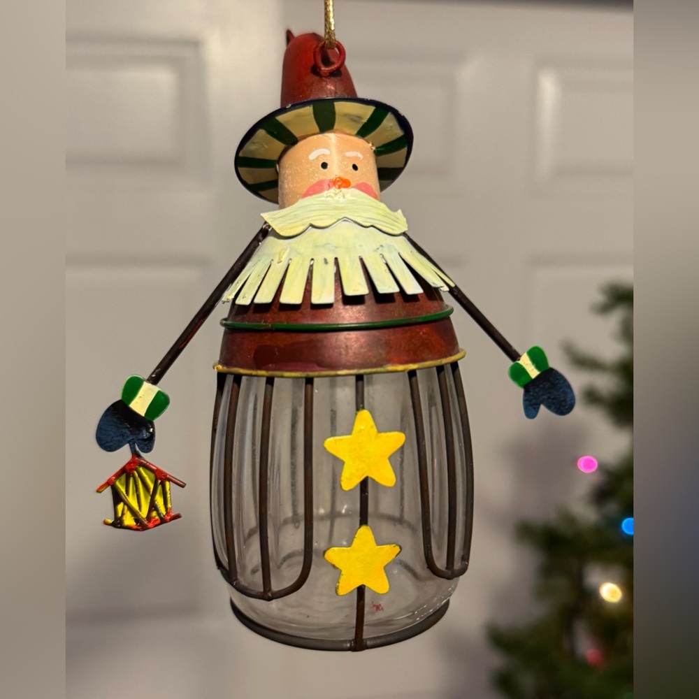 Rustic Winter Santa Ornament Figurine NWT